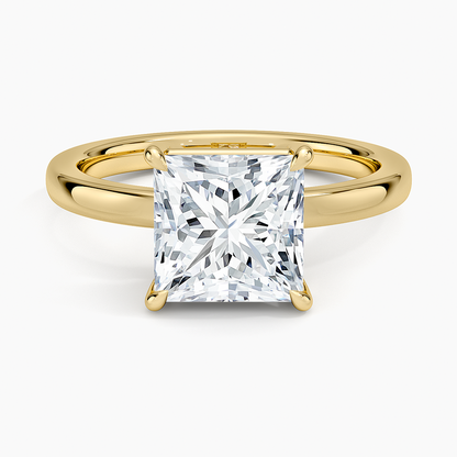 Dara Low-Profile Solitaire Ring - Princess Cut Center Stone