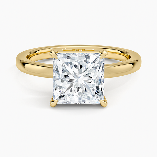 Dara Low-Profile Solitaire Ring - Princess Cut Center Stone
