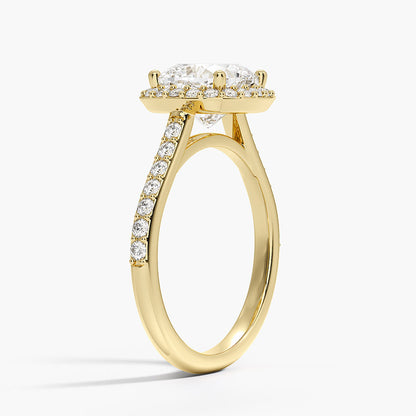 Halo Diamond Ring with Side Stones (1/3 ct. tw.) - Cushion Cut Center Stone
