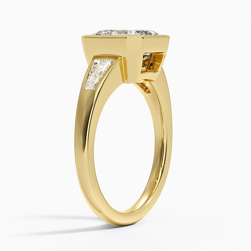 Hayes Three Stone Baguette Diamond Ring (1/2 ct. tw.) - Asscher Cut Center Stone
