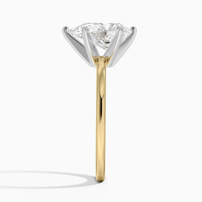Six-Prong Petite Comfort Fit 1.5mm Solitaire Ring - Pear Center Stone