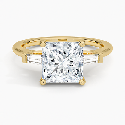 Symphony Perfect Fit Tapered Baguette Diamond Ring - Princess Cut Center Stone