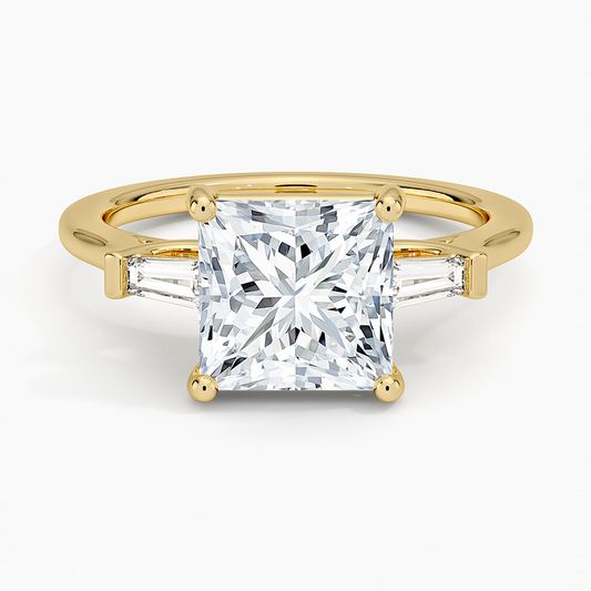 Symphony Perfect Fit Tapered Baguette Diamond Ring - Princess Cut Center Stone