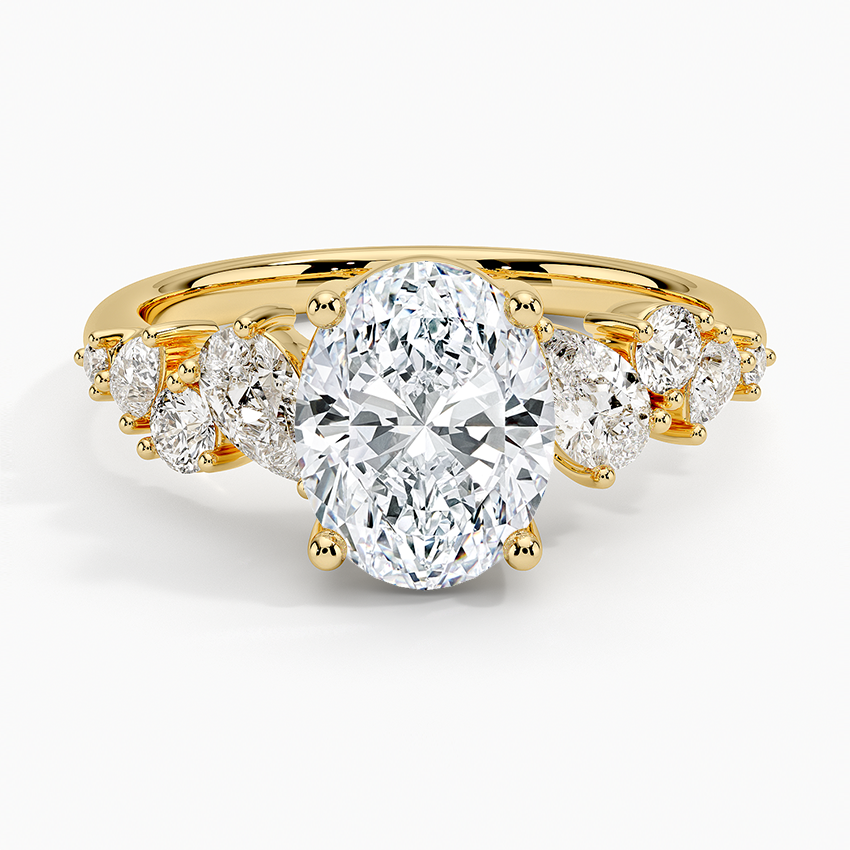 Olivetta Tapered Diamond Ring (1/2 ct. tw.) - Oval Cut Center Stone