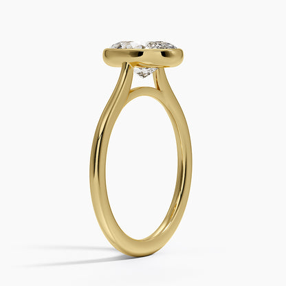 Petite Luna 1.5mm Bezel Ring - Oval Center Stone