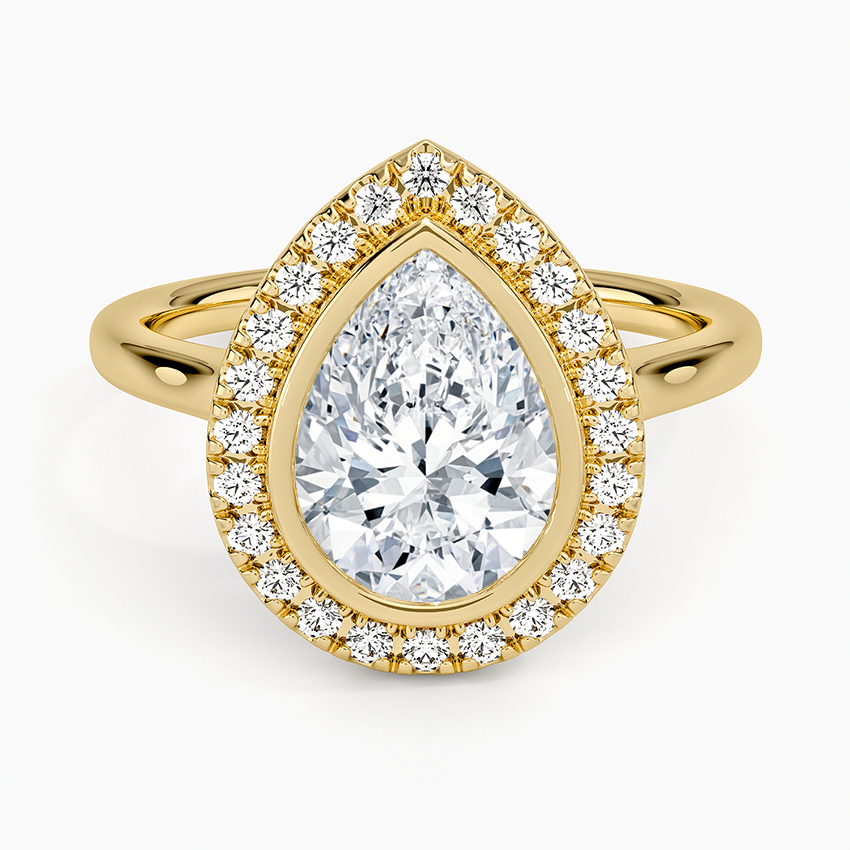 Bezel Halo Diamond Ring (1/4 ct. tw.) - Pear Center Stone