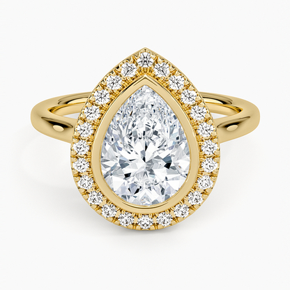 Bezel Halo Diamond Ring (1/4 ct. tw.) - Pear Center Stone