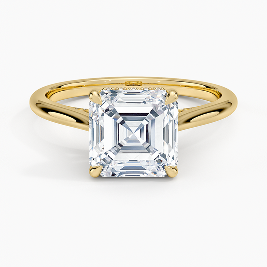 Dawn 1.5mm Diamond Ring - Asscher Cut Center Stone