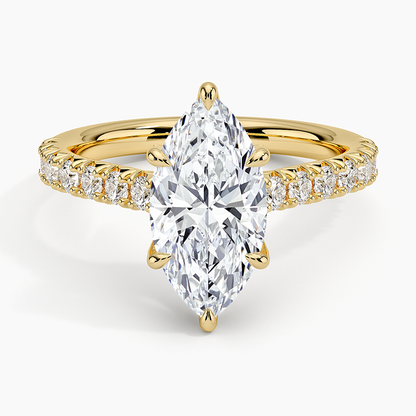 Sienna Half Coverage Hidden Accents Diamond Ring (1/2 ct. tw.) - Marquise Cut Center Stone