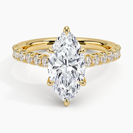Sienna Half Coverage Hidden Accents Diamond Ring (1/2 ct. tw.) - Marquise Cut Center Stone