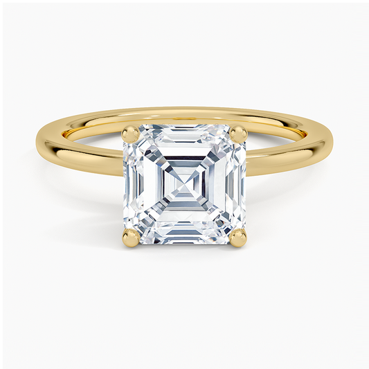 Sydney Perfect Fit Hidden Halo Diamond Ring - Asscher Cut Center Stone