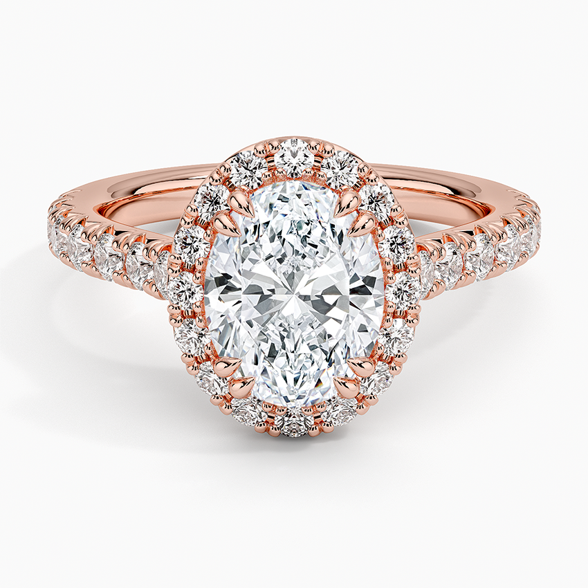 Sienna Halo Half Coverage Diamond Ring (2/3 ct. tw.) - Oval Center Stone