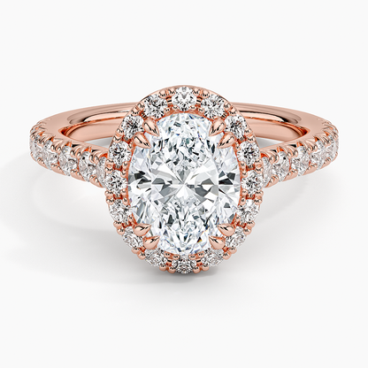 Sienna Halo Half Coverage Diamond Ring (2/3 ct. tw.) - Oval Center Stone