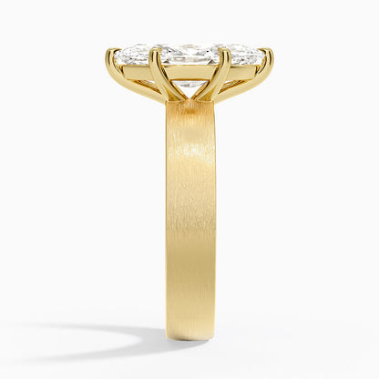 Peyton 4mm Satin Finish Solitaire Ring - Marquise Cut Center Stone