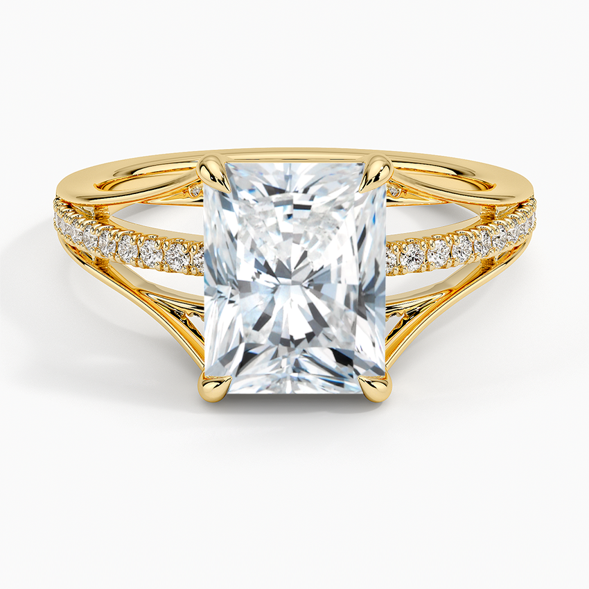 Tressa Split Shank Diamond Ring - Radiant Cut Center Stone