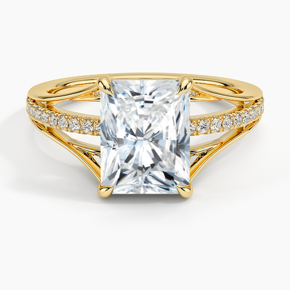 Tressa Split Shank Diamond Ring - Radiant Cut Center Stone
