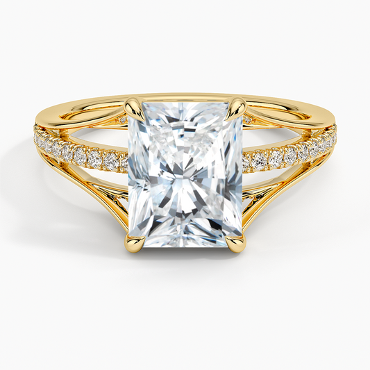 Tressa Split Shank Diamond Ring - Radiant Cut Center Stone