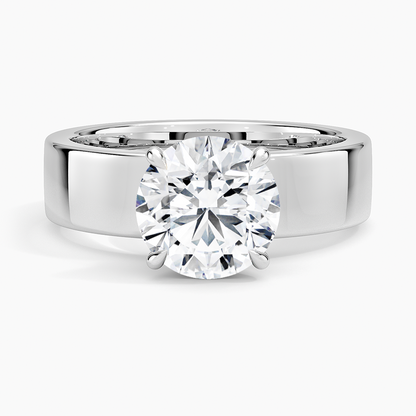 Alden Diamond Ring - Round Center Stone