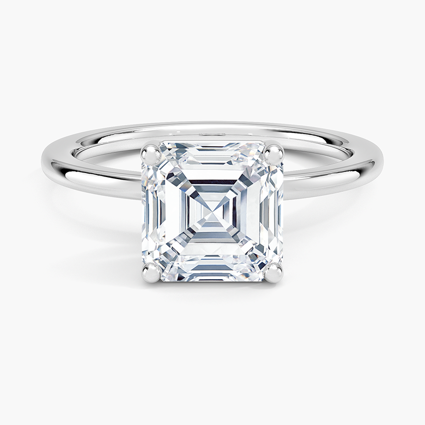 Perfect Fit 1.4mm Solitaire Ring - Asscher Cut Center Stone