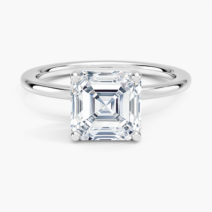 Perfect Fit 1.4mm Solitaire Ring - Asscher Cut Center Stone