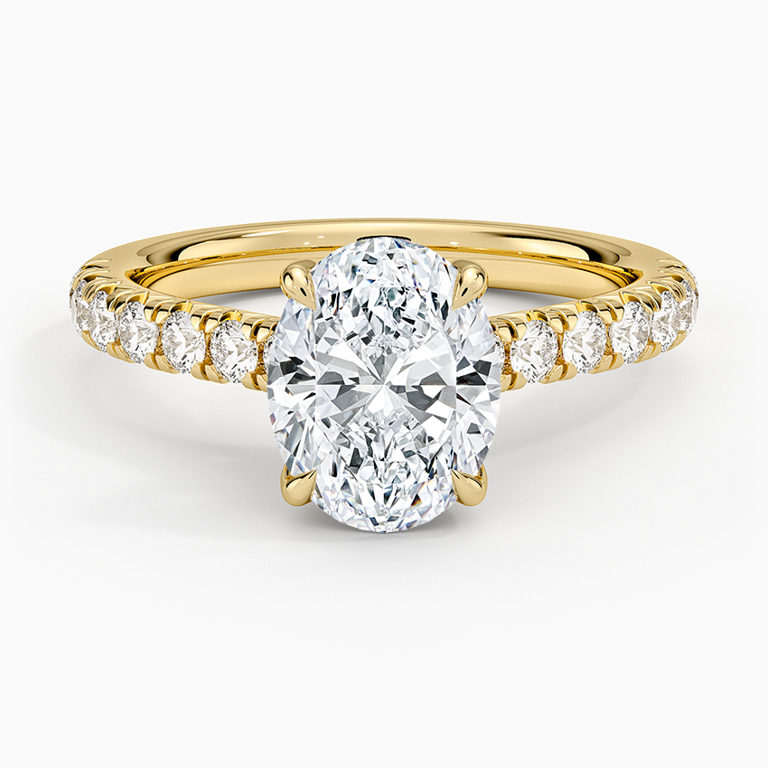 Sienna Half Coverage Diamond Ring - Oval Center Stone