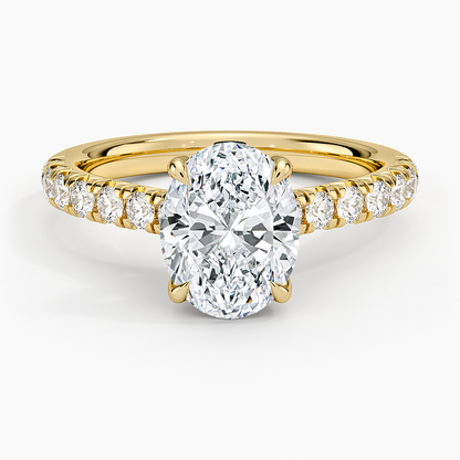 Sienna Half Coverage Diamond Ring - Oval Center Stone
