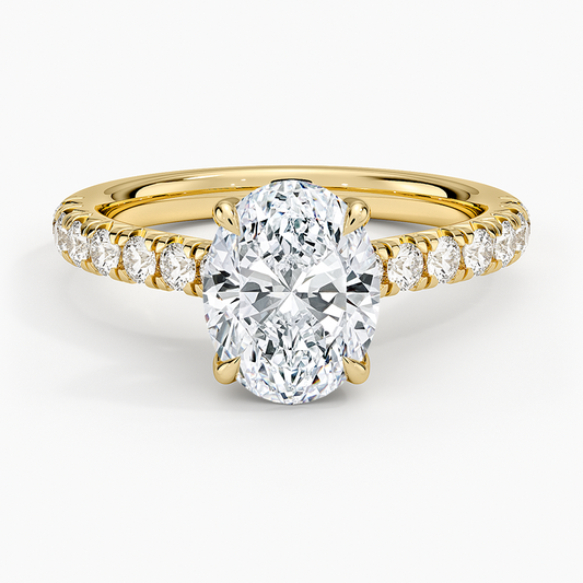 Sienna Half Coverage Diamond Ring - Oval Center Stone