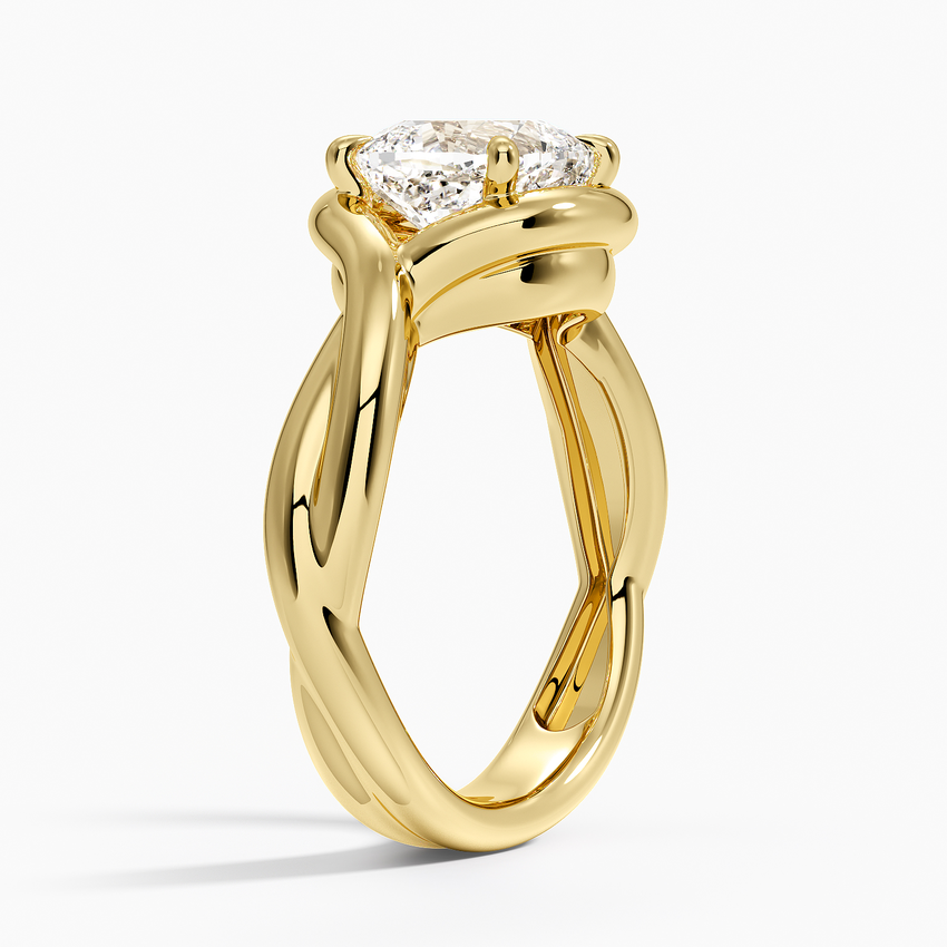 Bypass Twist Bezel Solitaire Diamond Ring - Old Mine Cut Center Stone