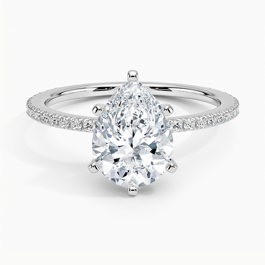 Ballad Three-Quarter Coverage Diamond Ring (1/4 ct. tw.) - Pear Center Stone