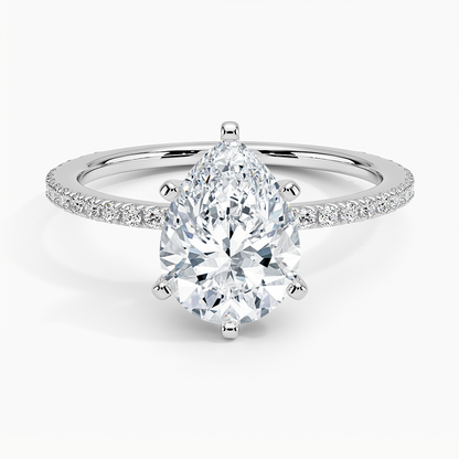 Ballad Three-Quarter Coverage Diamond Ring (1/4 ct. tw.) - Pear Center Stone