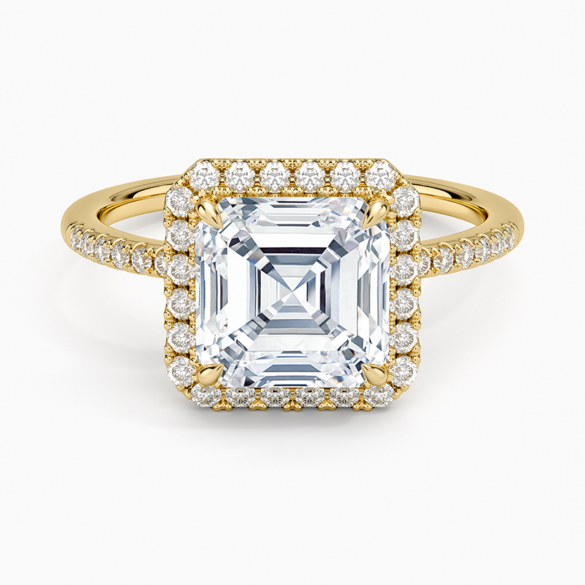 Cambria Halo Diamond Ring - Asscher Cut Center Stone
