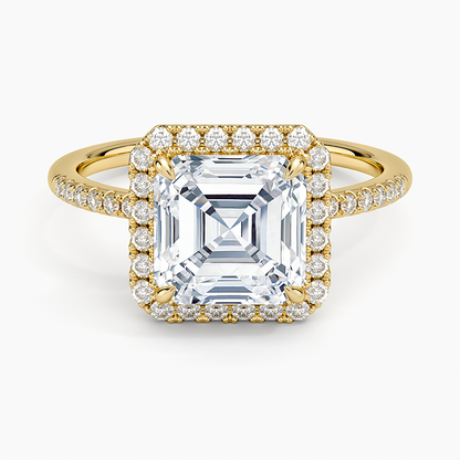 Cambria Halo Diamond Ring - Asscher Cut Center Stone