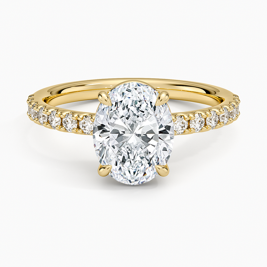 Dara Low-Profile Diamond Ring - Oval Center Stone