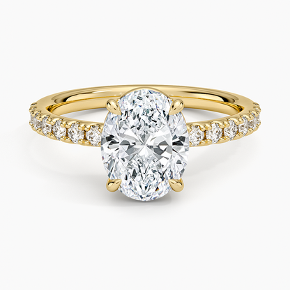 Dara Low-Profile Diamond Ring - Oval Center Stone
