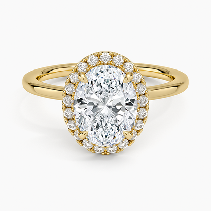 Vienna Halo Diamond Ring - Oval Cut Center Stone