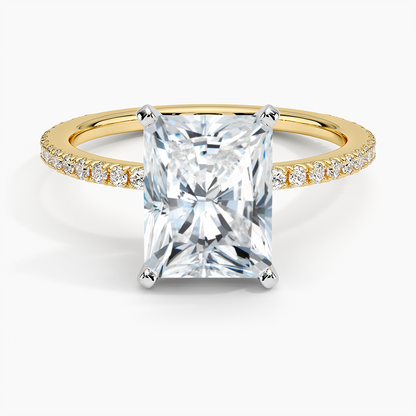 Ballad Three-Quarter Coverage Diamond Ring (1/4 ct. tw.) - Radiant Cut Center Stone