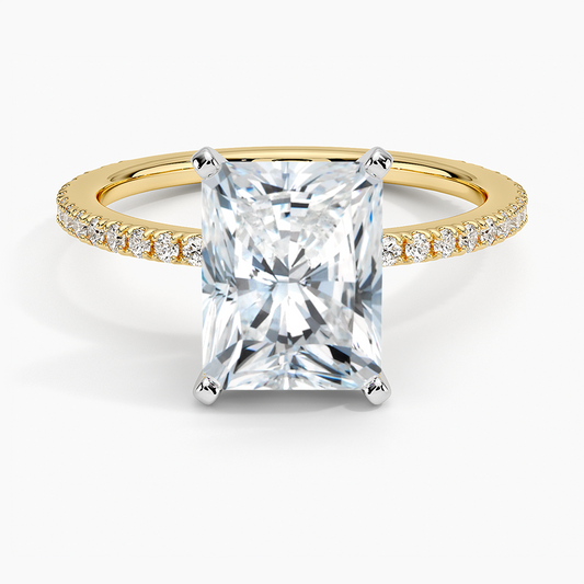 Ballad Three-Quarter Coverage Diamond Ring (1/4 ct. tw.) - Radiant Cut Center Stone