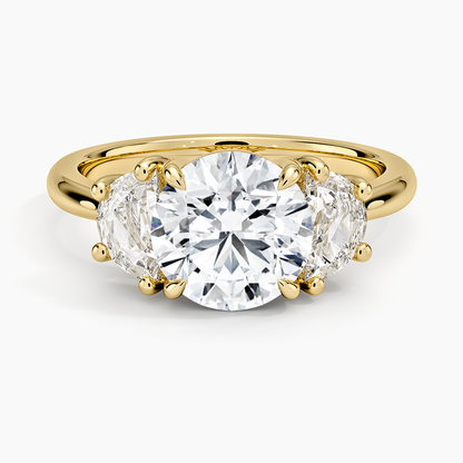 Half Moon Three Stone Diamond Ring (1/2 ct. tw.) - Round Center Stone