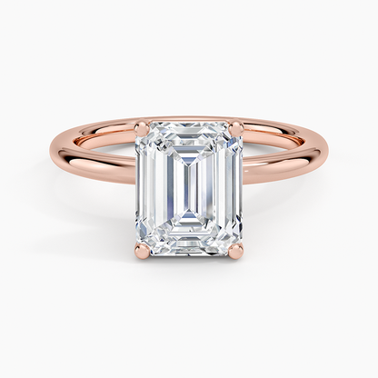 Sydney Perfect Fit 2mm Solitaire Ring - Emerald Cut Center Stone