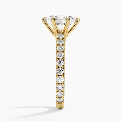 Sienna Three-Quarter Coverage Diamond Ring - Oval Center Stone