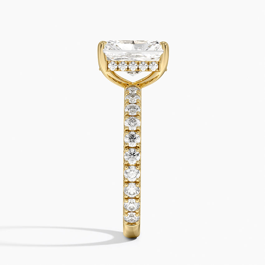 Grand Perfect Fit Three-Quarter Diamond Ring - Radiant Cut Center Stone