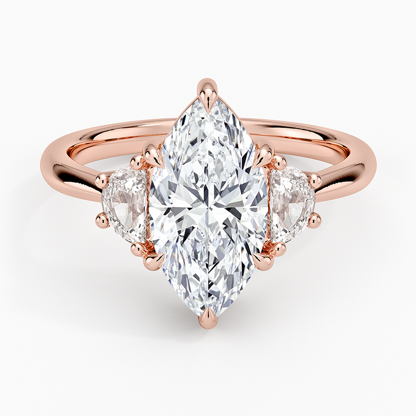 Half Moon Three Stone Diamond Ring (1/4 ct. tw.) - Marquise Center Stone
