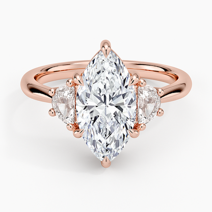 Half Moon Three Stone Diamond Ring (1/4 ct. tw.) - Marquise Center Stone