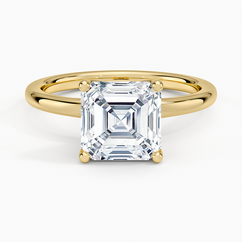 Fleur Solitaire Ring - Asscher Cut Center Stone