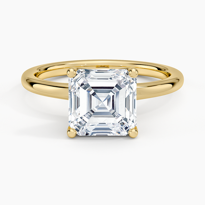 Fleur Solitaire Ring - Asscher Cut Center Stone