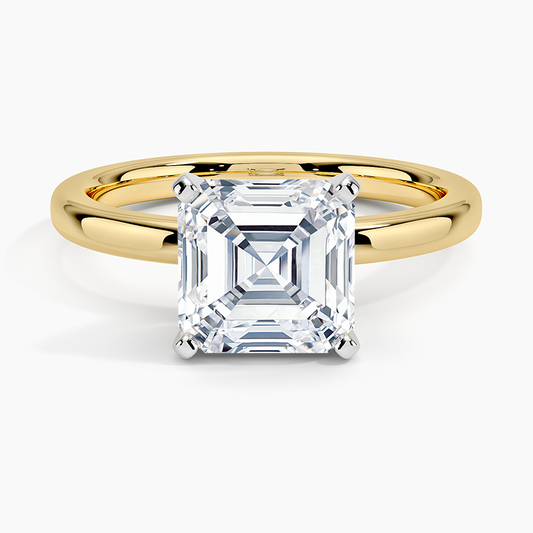 Comfort Fit 2mm Solitaire Ring - Asscher Cut Center Stone