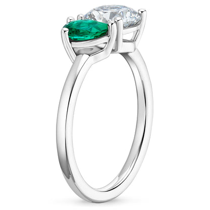 Viridian Toi et Moi Diamond Ring