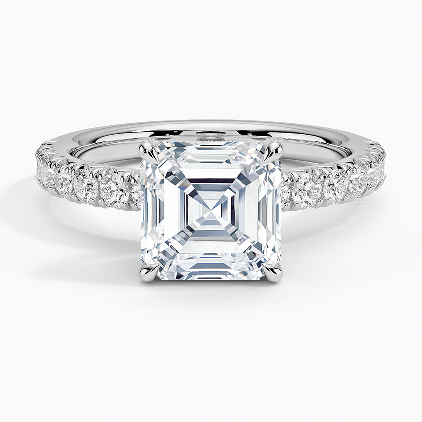 Olympia Half Coverage Diamond Ring (1/2 ct. tw.) - Asscher Cut Center Stone