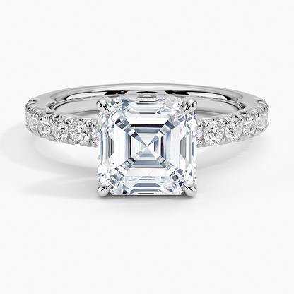 Olympia Half Coverage Diamond Ring (1/2 ct. tw.) - Asscher Cut Center Stone