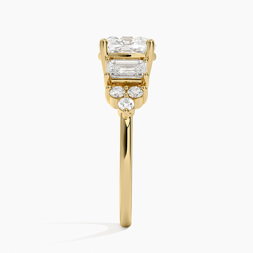 Sabine Cluster Diamond Ring (1 ct. tw.) - Cushion Cut Center Stone